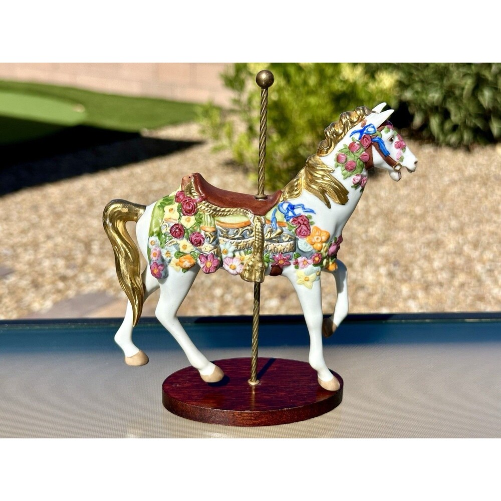 Franklin Mint The Treasury Of Carousel Art 1988-1990 “American Beauty Horse”